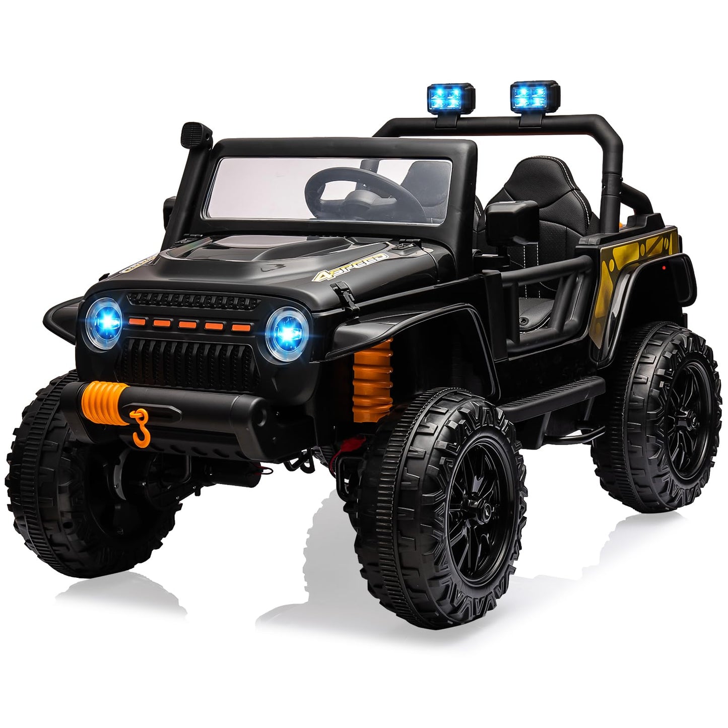 Garvee 24V Ride On Car for Kids 2 Seater Electric Truck with Remote Control 4WD/2WD Switchable Led Headlight