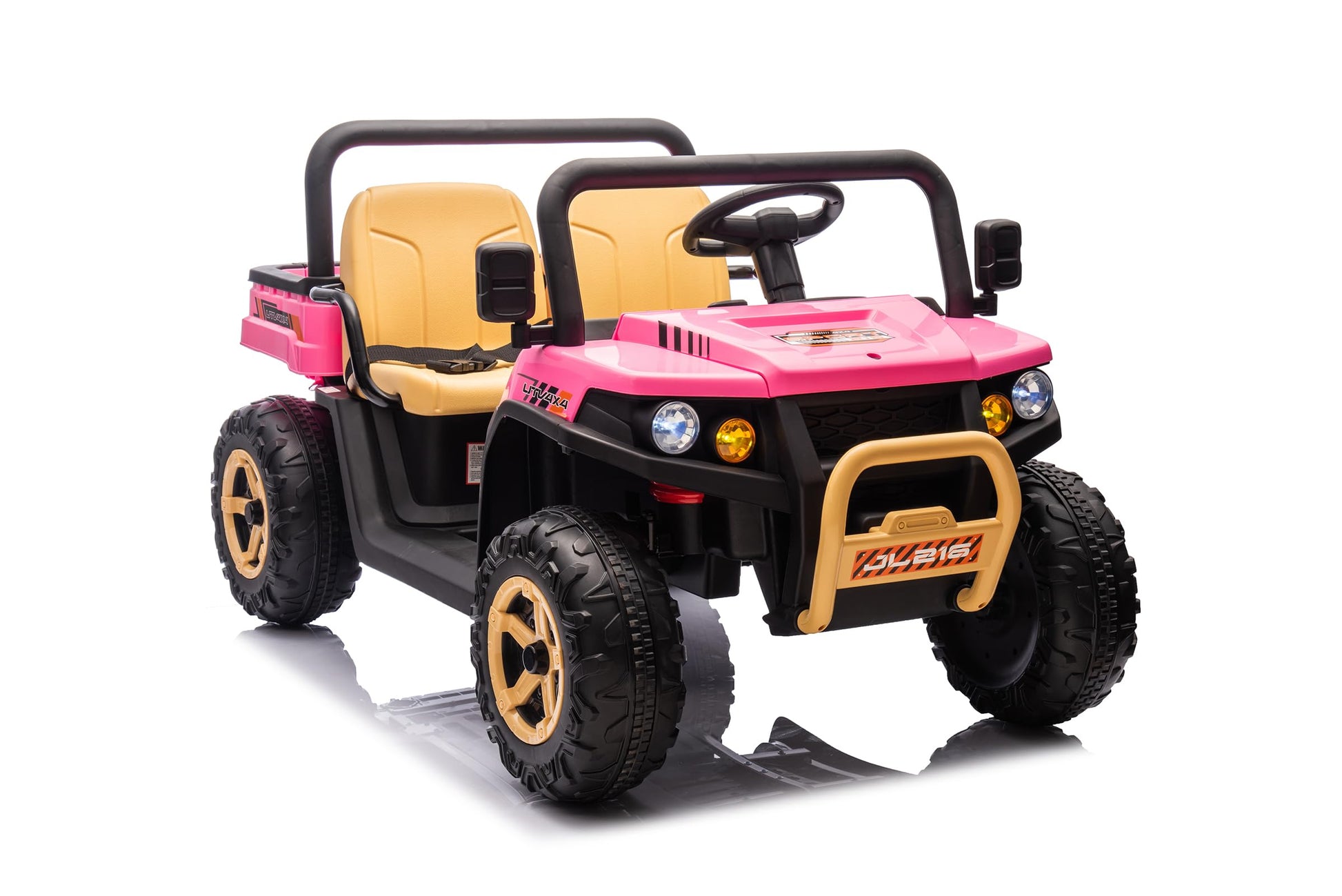 Garvee 24V Ride On Dump Truck for Kids 2 Seater 4WD Battery Powered UTV w/ Remote Control Bluetooth Music Shovel Headlights