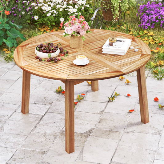 BABOOM 53 Inch Natural Outdoor Acacia Wood Dining Table
