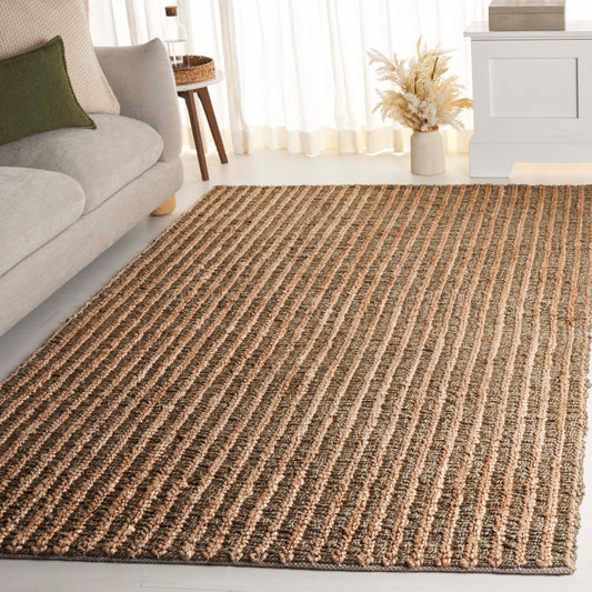 Safavieh  Natural Fiber Couture 102 Green/Natural Solid / Tonal 5ft x 8ft Medium Rectangle Rug