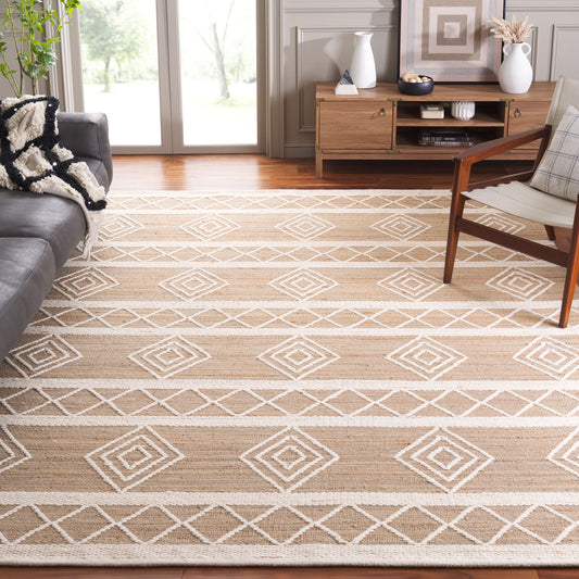 Safavieh  Natural Fiber 276 Natural/Ivory Bohemian 6ft x 9ft Medium Rectangle Rug