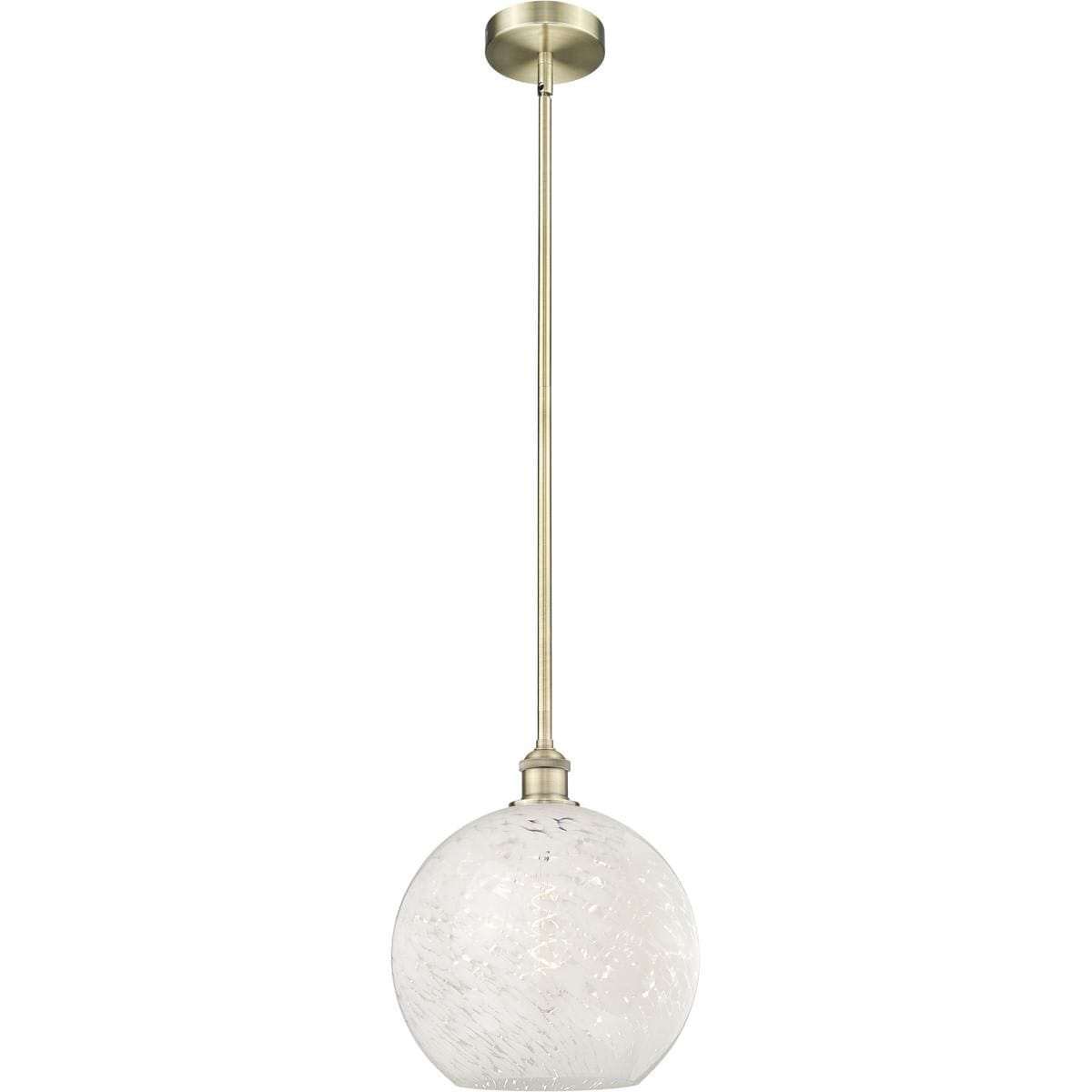 Innovations Lighting  616-1S-AB-G1216-12WM Edison White Mouchette Pendant Antique Brass