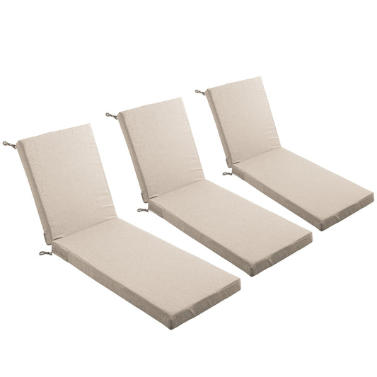 Rilyson 44-in x 22.4-in 3 -Piece Beige Patio chaise lounge chair cushion