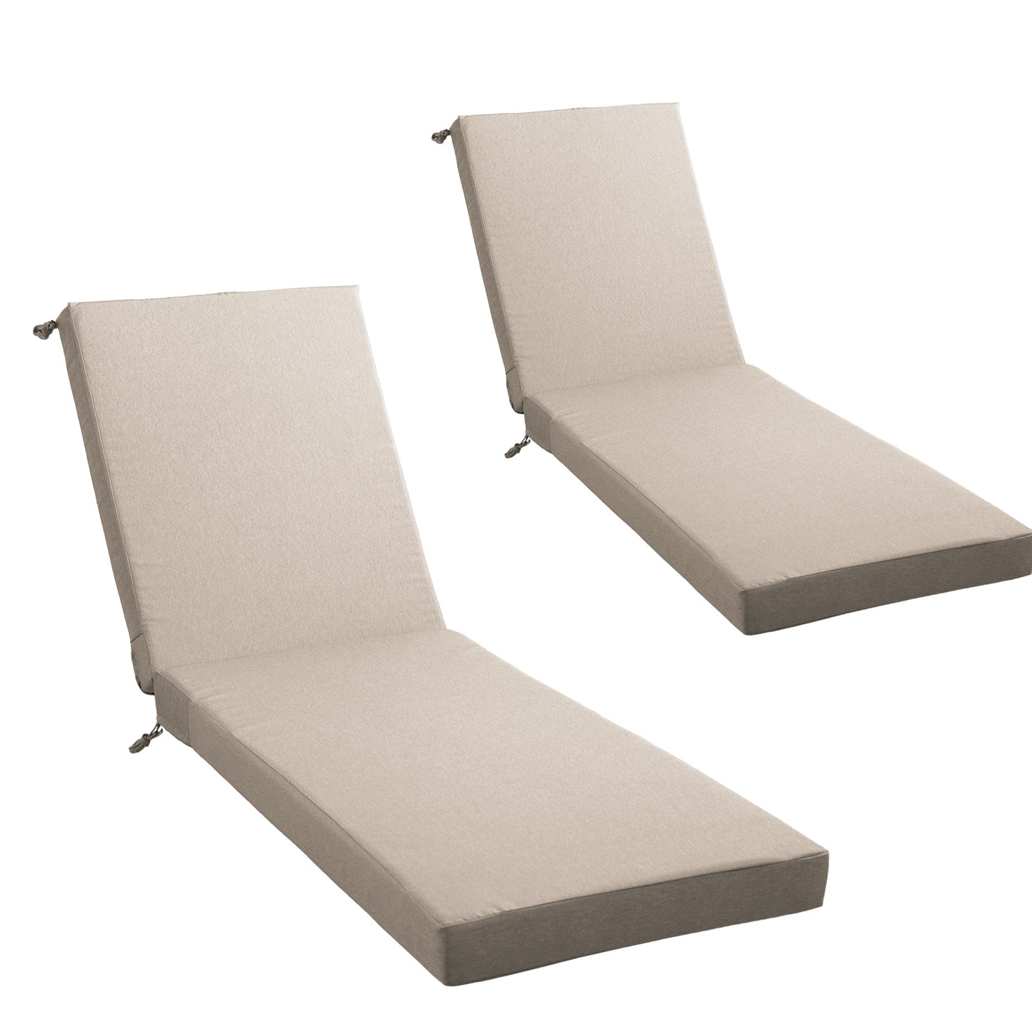 Rilyson 44-in x 22.4-in 2 -Piece Beige Patio chaise lounge chair cushion