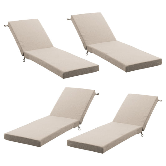 Rilyson 44-in x 22.4-in 4 -Piece Beige Patio chaise lounge chair cushion