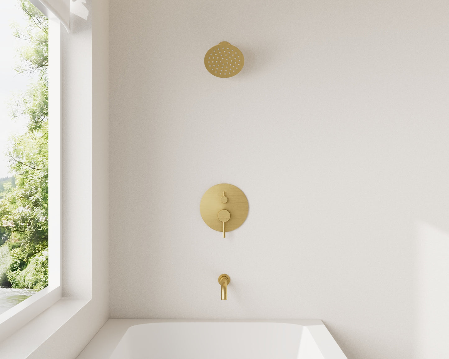 CRANACH Crozet Pressure Balance 6-Inch Round Tub and Shower Trim Kit (Valve Included)