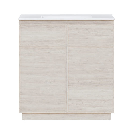 Swiss Madison St Tropez 36 Freestanding Bathroom Vanity in White Oak with Sink Top