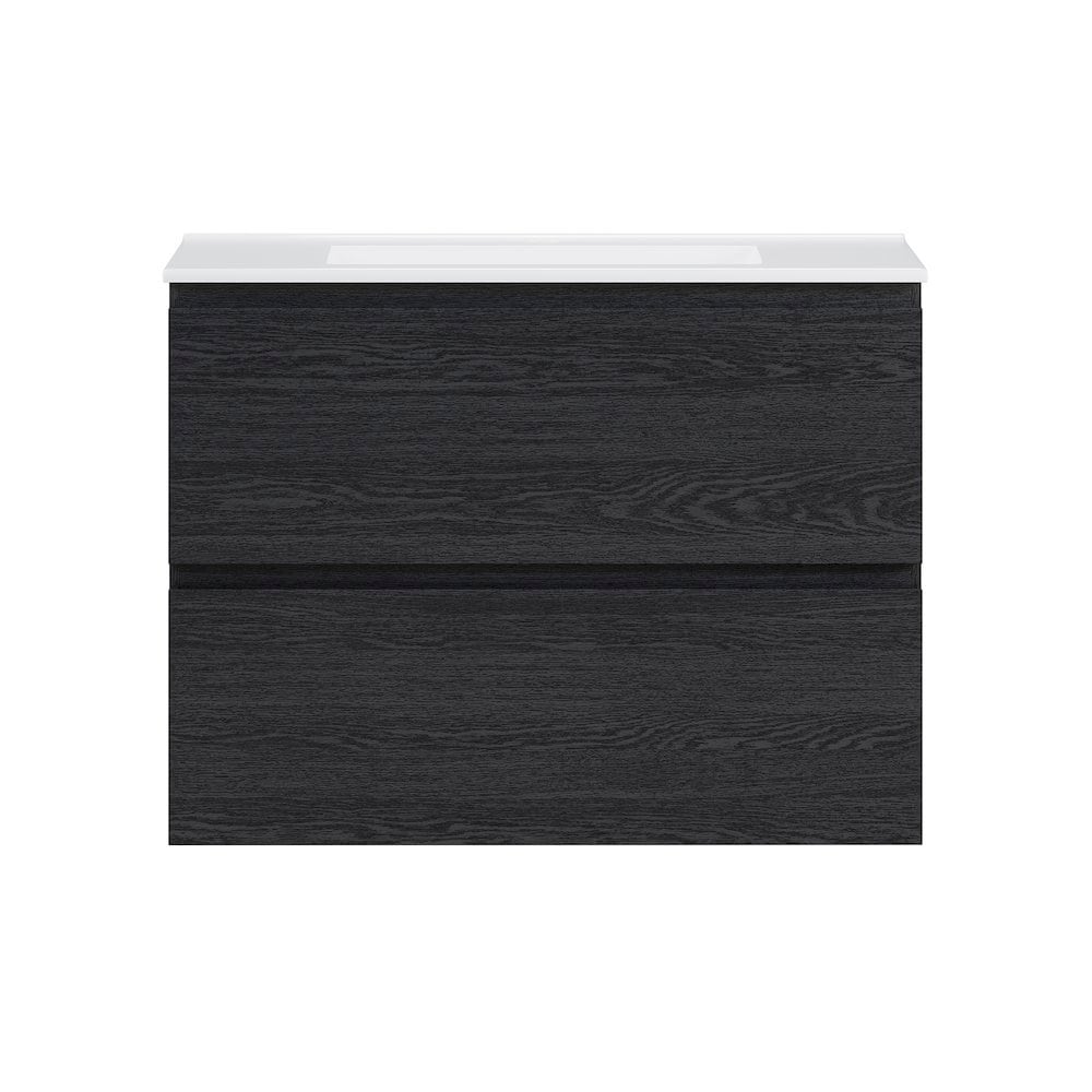 Swiss Madison Liberte 30 WallMounted Bathroom Vanity in Black Oak with Sink Top