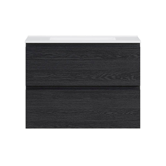 Swiss Madison Liberte 30 WallMounted Bathroom Vanity in Black Oak with Sink Top