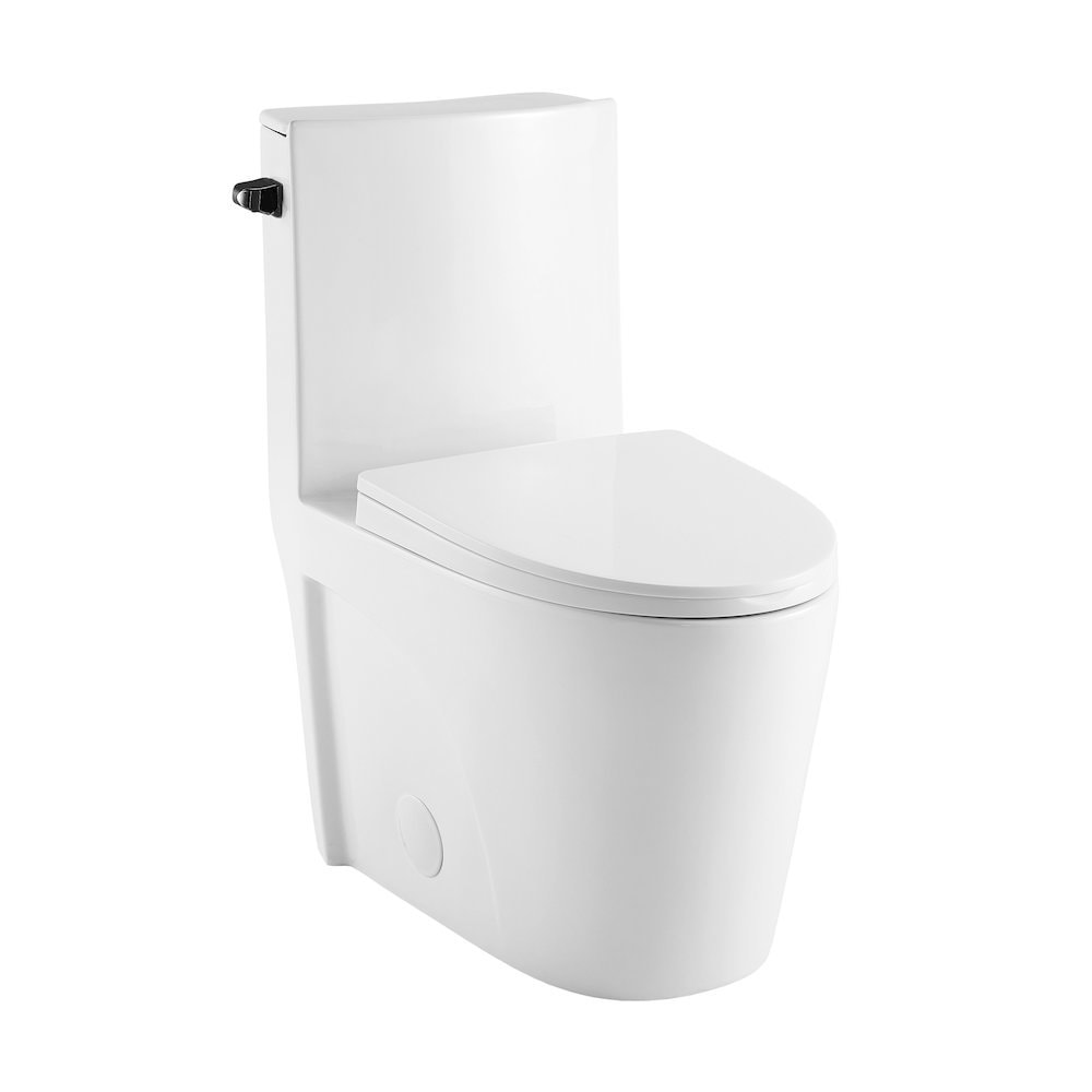 Swiss Madison St Tropez One Piece Elongated Toilet Side Flush 128 gpf with Black Hardware