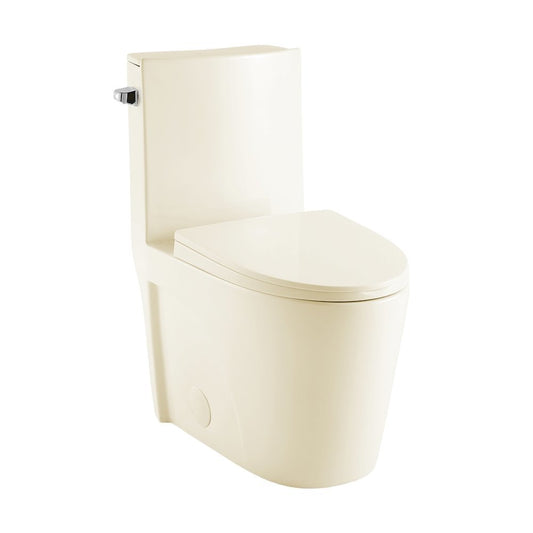 Swiss Madison 14 Rough in 128 GPF Left Hand Vortex Flush Elongated Toilet in Glossy Bisque