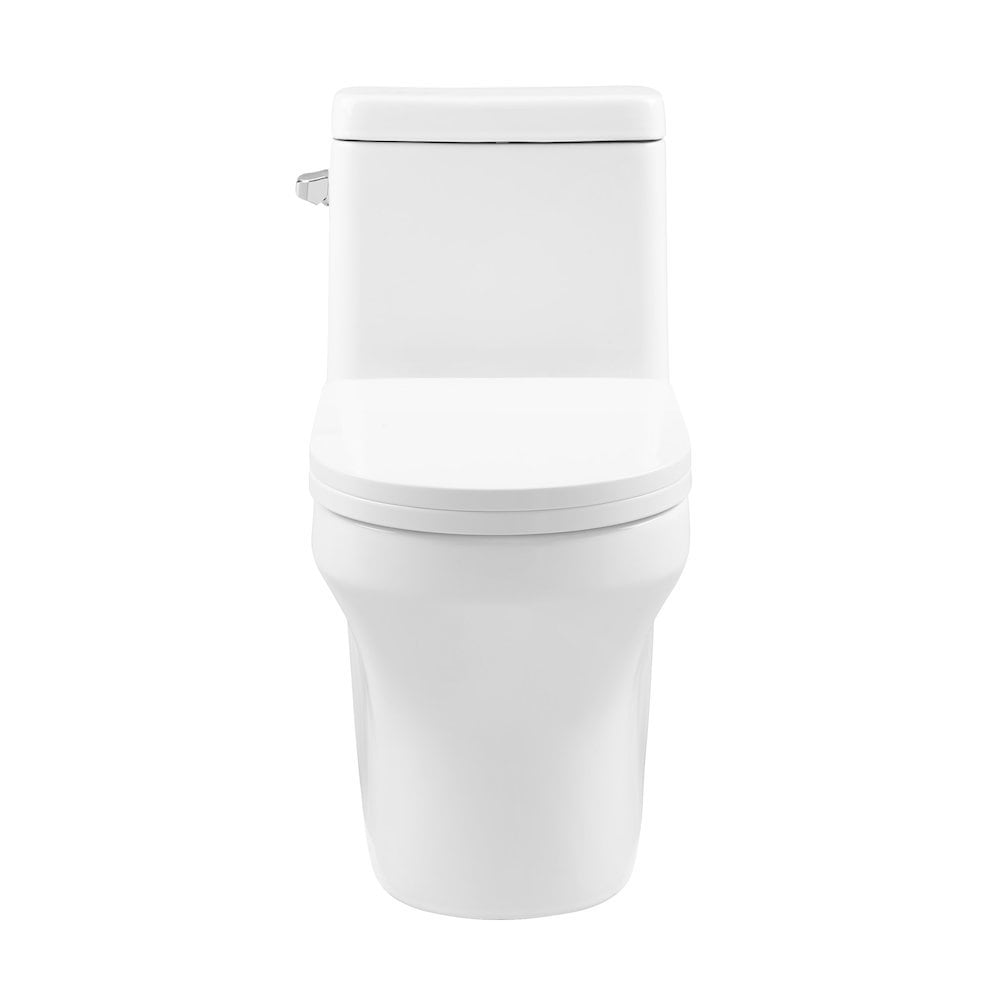 Carlton Plumbing Vezina Elongated 12 Rough in 128 GPF Left Vortex Flush Toilet in Glossy White