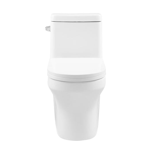 Carlton Plumbing Vezina Elongated 12 Rough in 128 GPF Left Vortex Flush Toilet in Glossy White