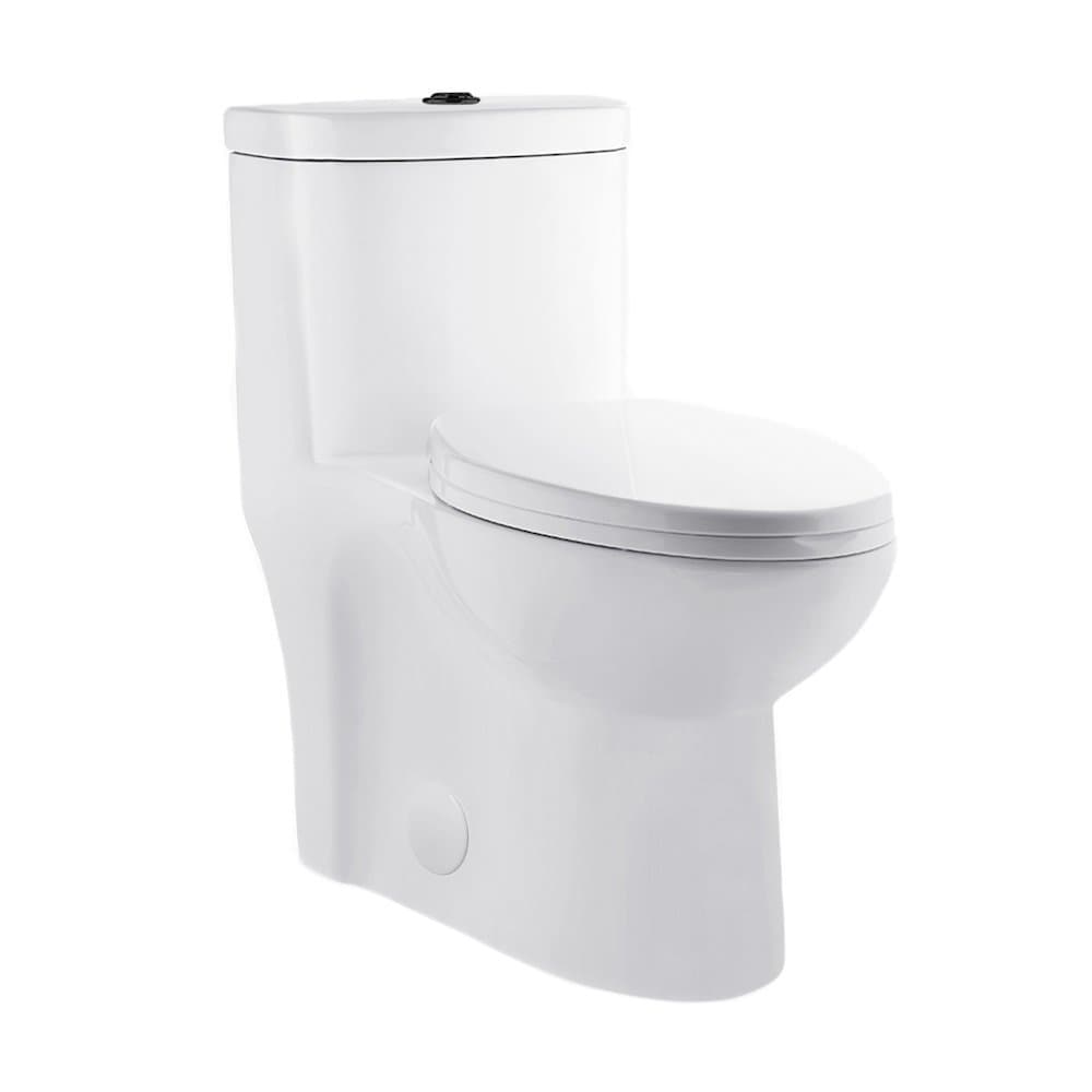 Swiss Madison Sublime One Piece Elongated Toilet Dual Flush  Black Hardware 11 16 gpf