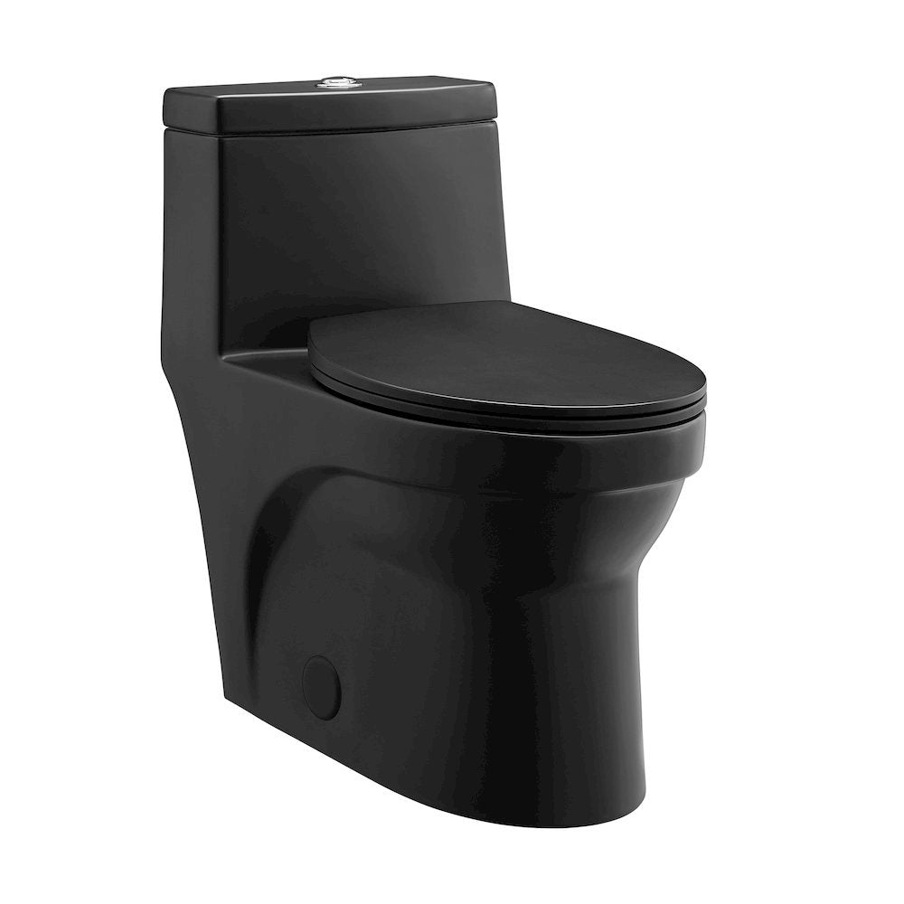 Swiss Madison Virage One Piece Elongated Toilet Vortex Dual Flush 11 16 gpf  Matte Black