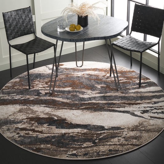 Safavieh Pacific 865F Dark Grey/Beige 10 x 10 Round Area rug