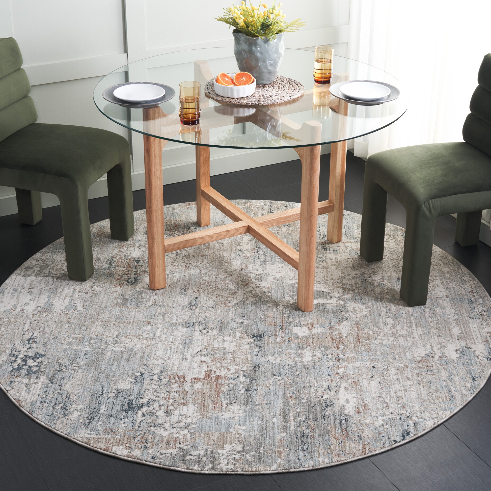 Safavieh Treasure 450F Grey/Blue 7 x 7 Round Area rug