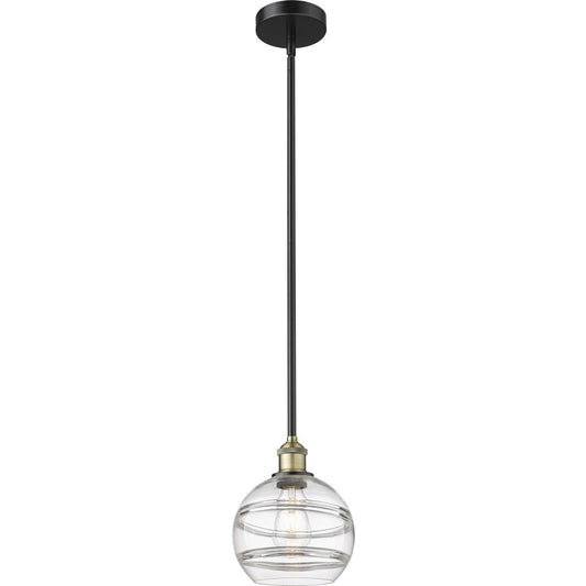Innovations Lighting  616-1S-BAB-G556-8CL Edison Rochester Mini Pendant Black Antique Brass