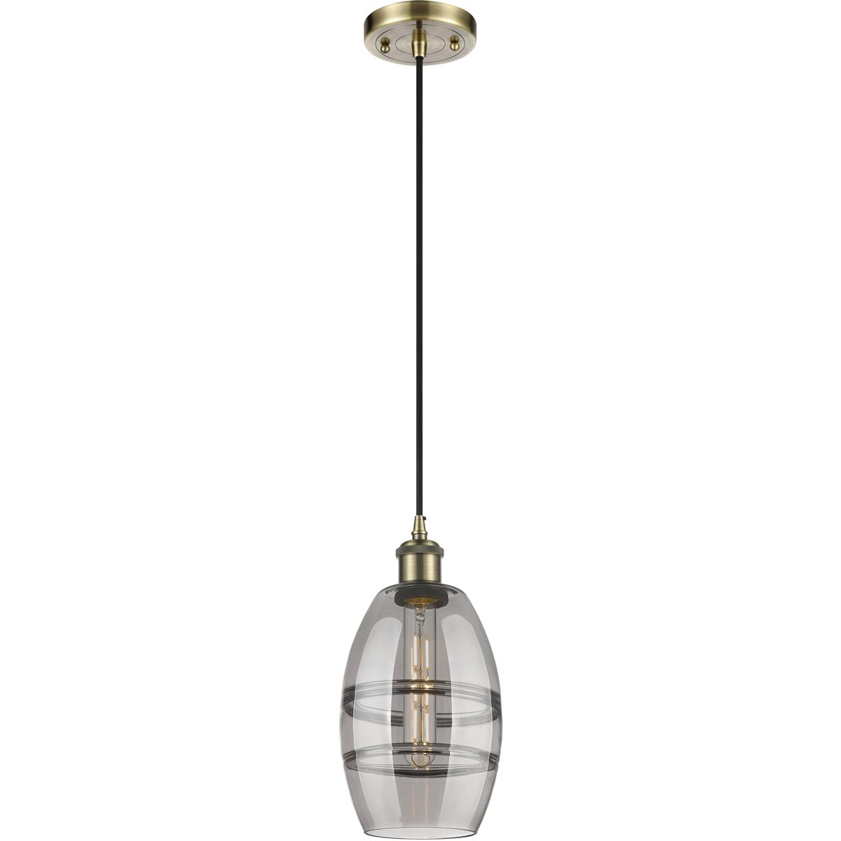 Innovations Lighting  516-1P-AB-G557-6SM Ballston Vaz Mini Pendant Antique Brass