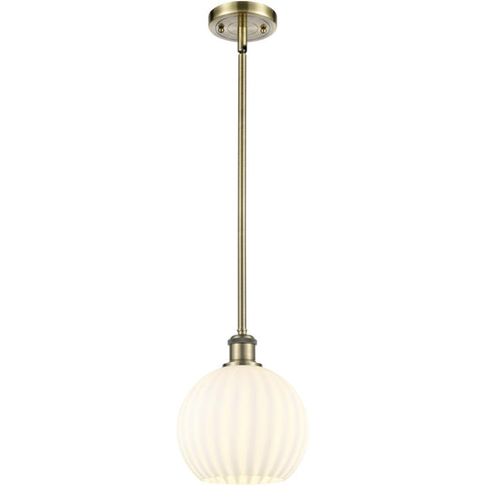 Innovations Lighting  516-1S-AB-G1217-8WV Ballston White Venetian Mini Pendant Antique Brass