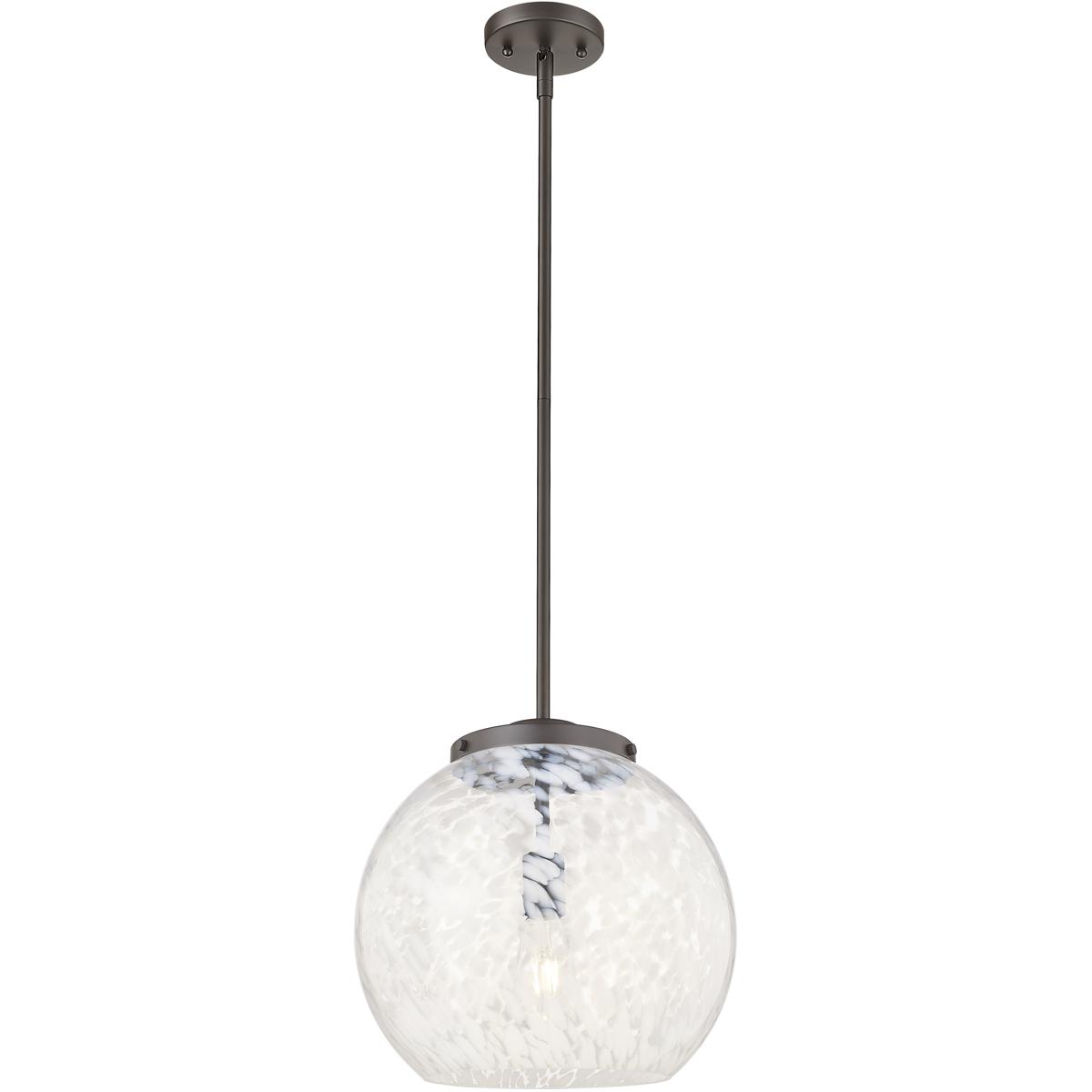Innovations Lighting  221-1S-OB-G1216-14WM Franklin Restoration White Mouchette Pendant