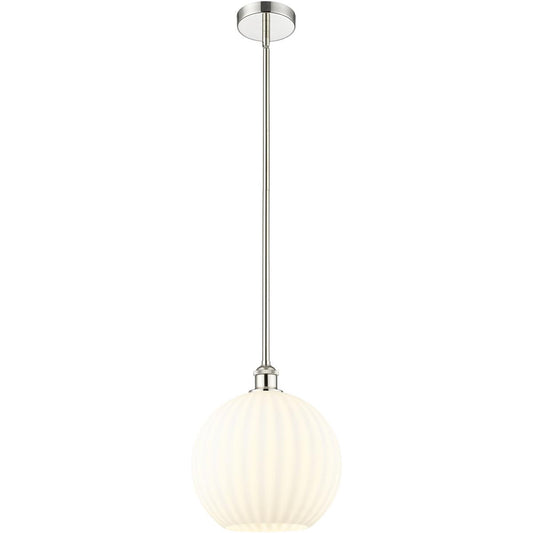 Innovations Lighting  616-1S-PN-G1217-12WV Edison White Venetian Pendant Polished Nickel