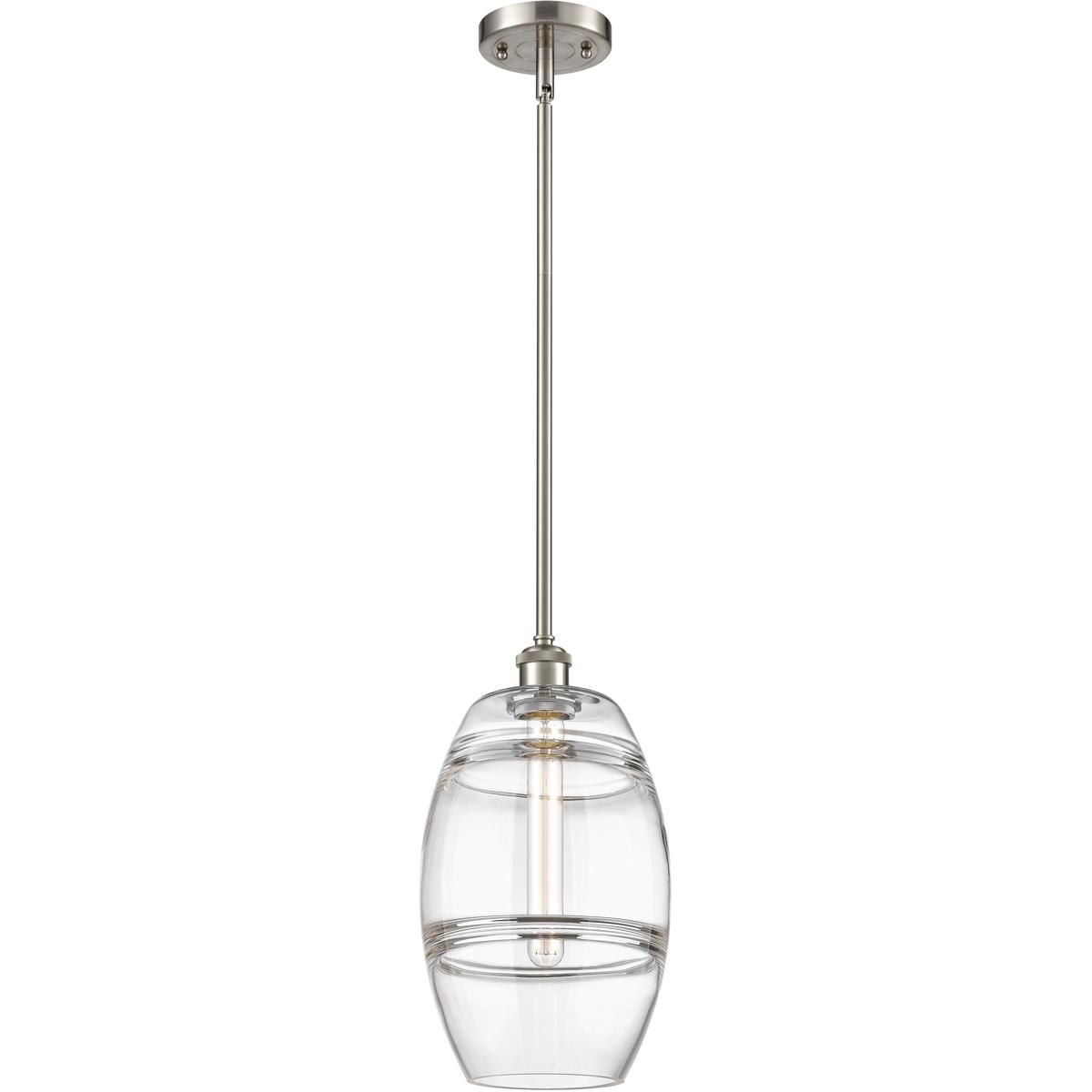 Innovations Lighting  516-1S-SN-G557-8CL Ballston Vaz Mini Pendant Brushed Satin Nickel