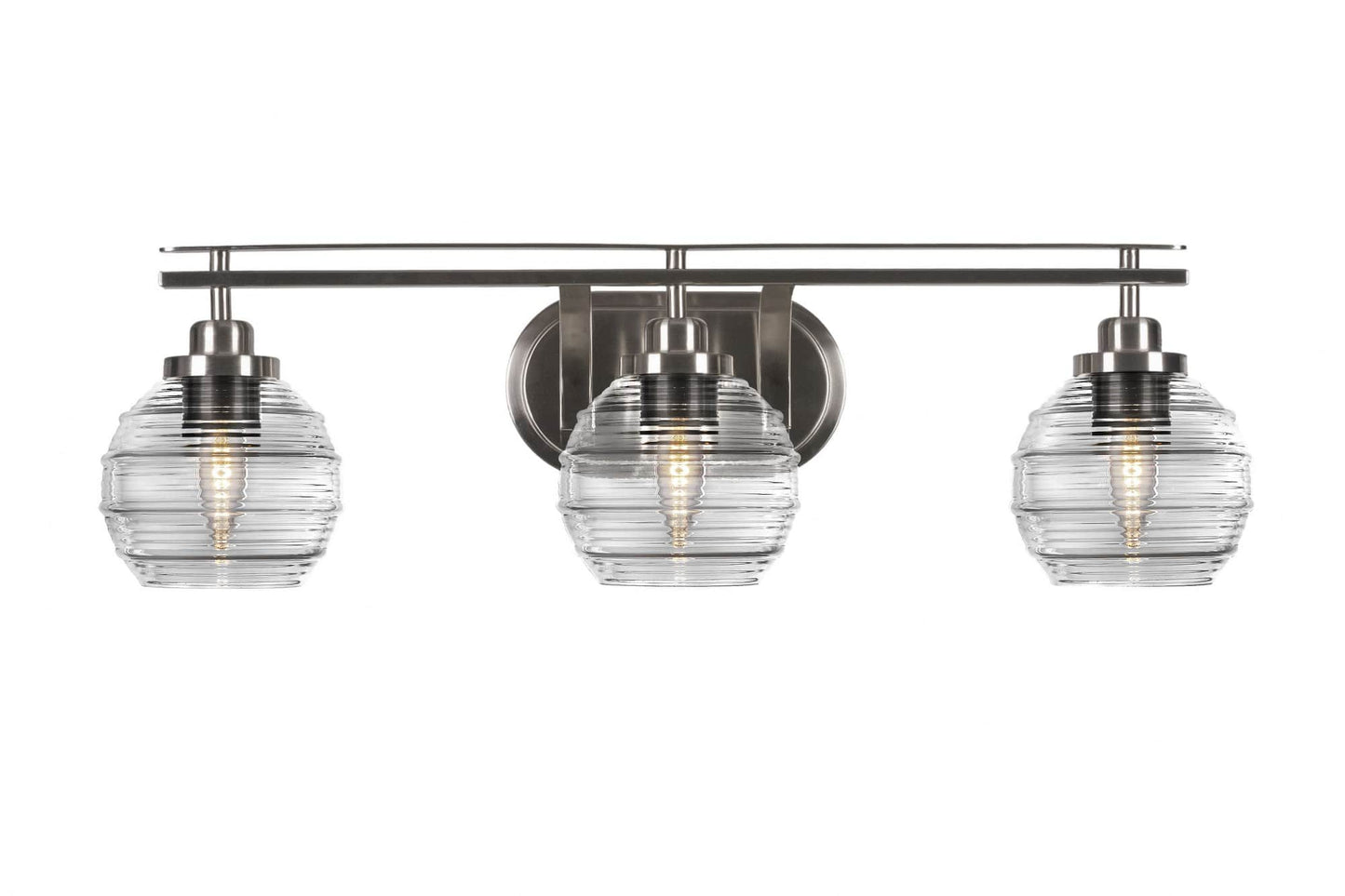 Toltec Odyssey Brushed Nickel  -  Glass/Steel Vanity Light