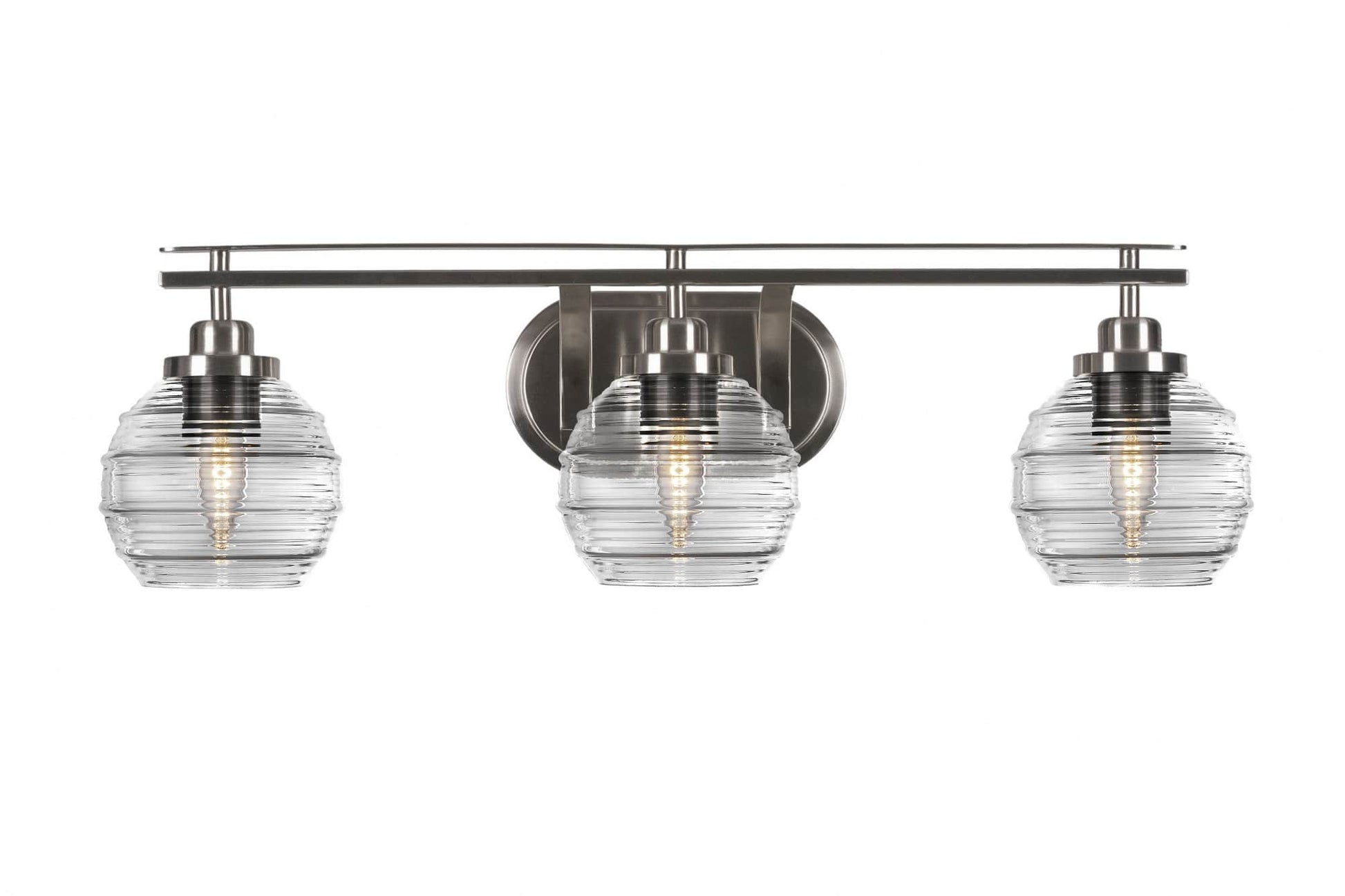Toltec Odyssey Brushed Nickel  -  Glass/Steel Vanity Light