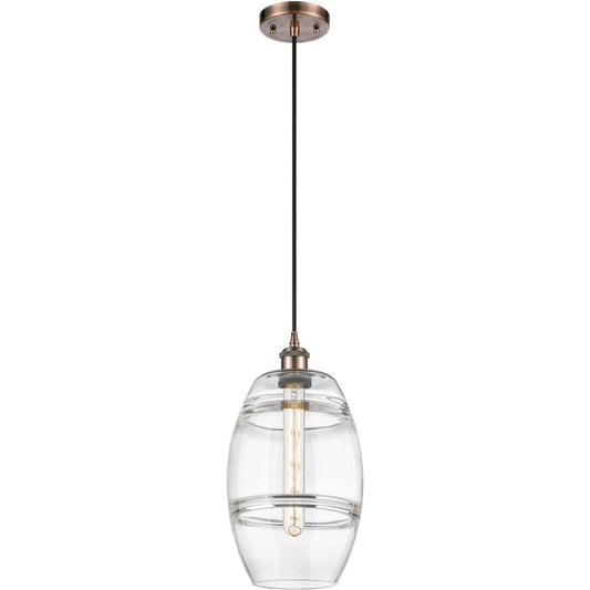 Innovations Lighting  516-1P-AC-G557-8CL Ballston Vaz Mini Pendant Antique Copper