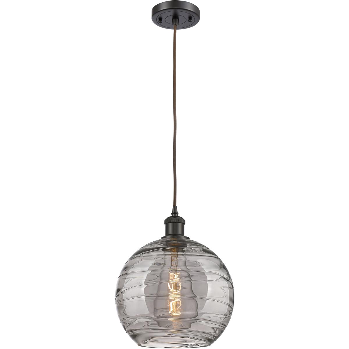Innovations Lighting  516-1P-OB-G1213-10SM Ballston Athens Deco Swirl Mini Pendant Oil Rubbed Bronze