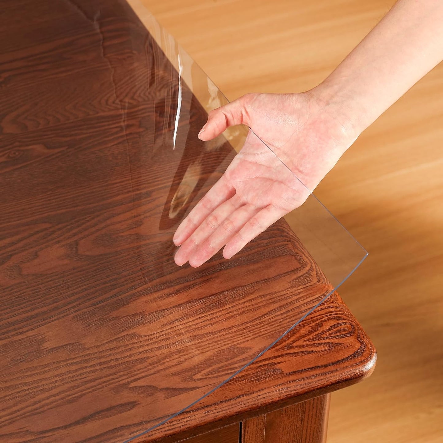 ETECHMART Clear Plastic Table Cover Protector Rectangle 36 x 60'', Thick Waterproof Transparent Table Protector for Dining Table, Non-Slip Heat Resistant Clear Desk Mat for Kitchen Office Desktop