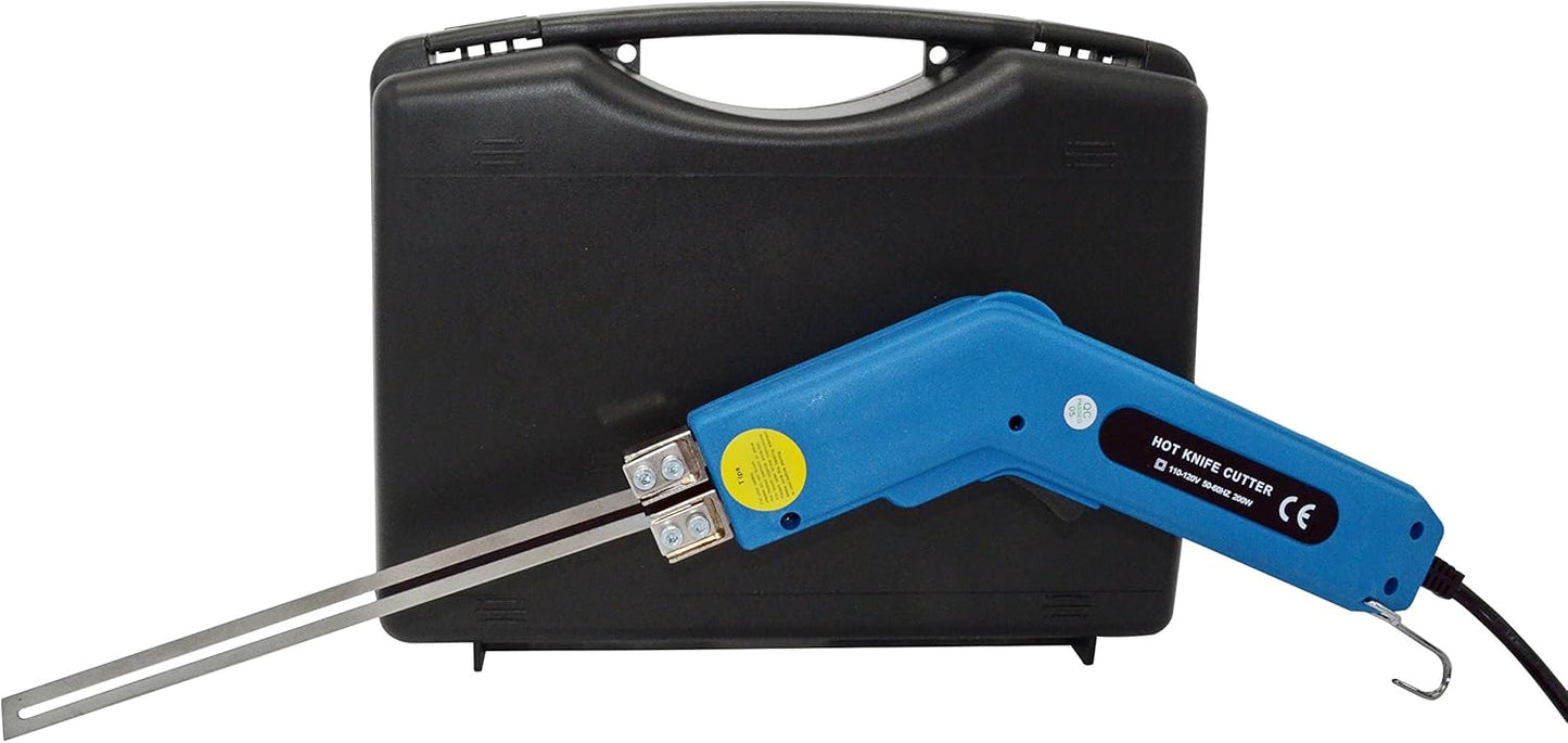 Foam Cutting Tool 250 Watt Hot Knife Sleeving and Rope Cutter with 10-Inch Blade and Carrying Case