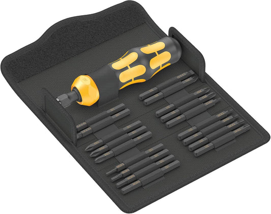 Wera 05018110001 Kraftform Kompakt 900 Set 1, Impact Screwdriver Set, 19 Pieces, Black Yellow