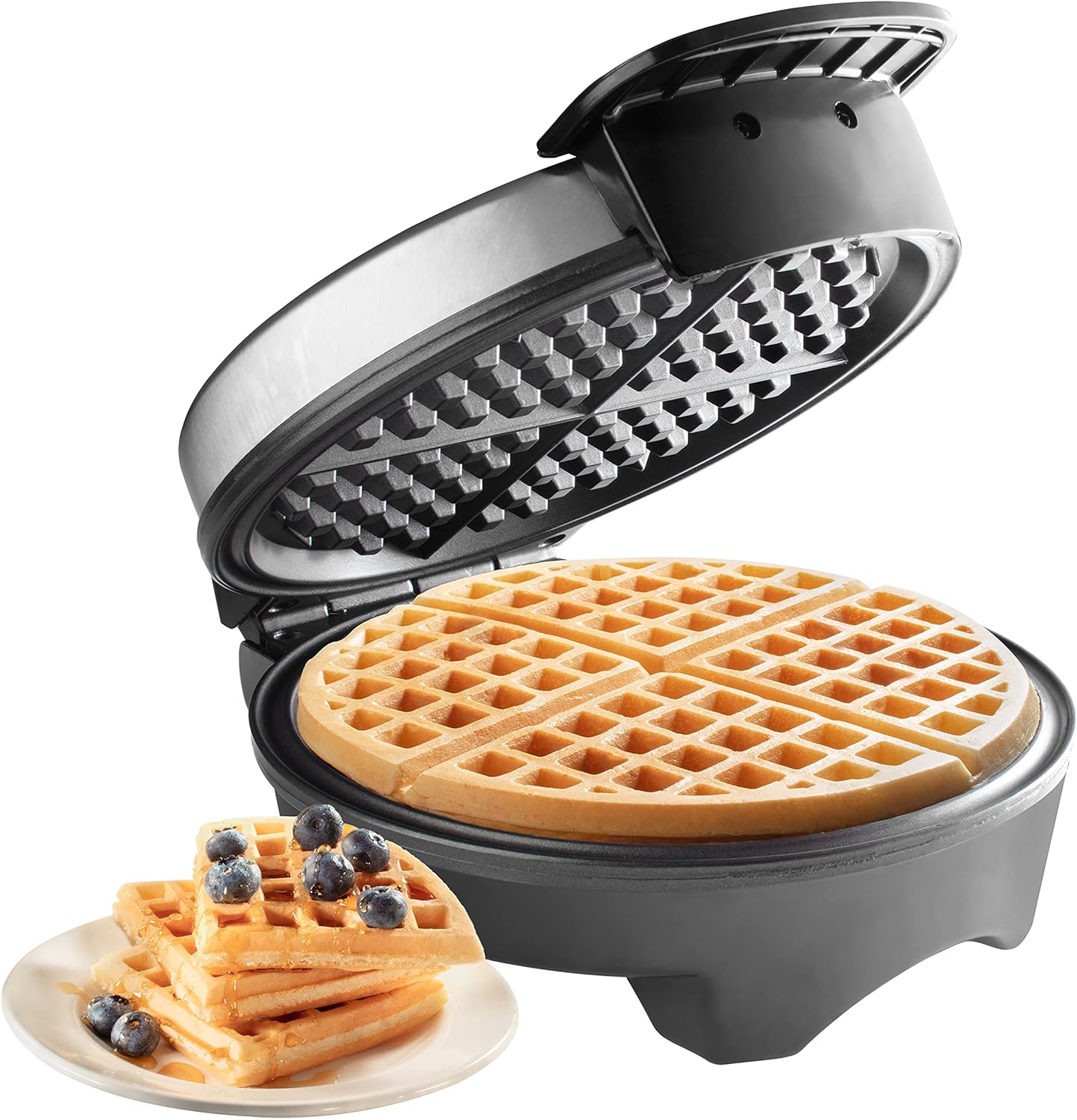 Waffle Maker by Cucina Pro- Griddle Makes 7 Inch Thin, American Style Waffles for Breakfast- NonStick Waffler Iron with Adjustable Temperature Control, Housewarming Gift, Easy to Use Kitchen Essential