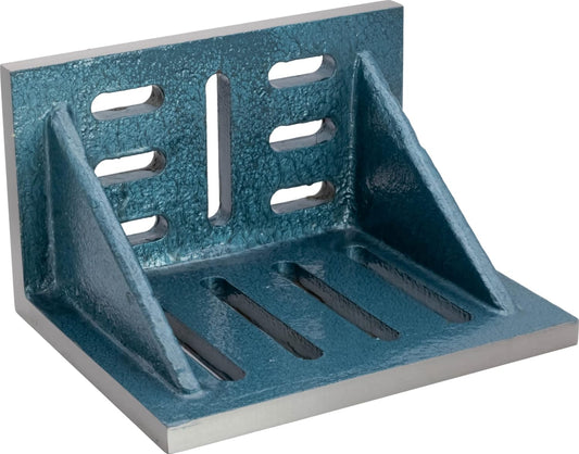 Machinist's Slotted Webbed Angle Plate, Cast Iron, 10" × 8" × 6"