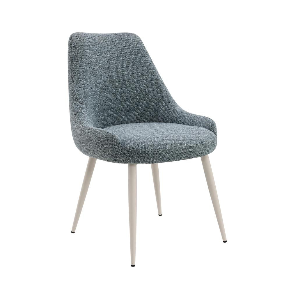 ACME Laela Side Chair (Set-2), Blue Boucle & Bone White Finish