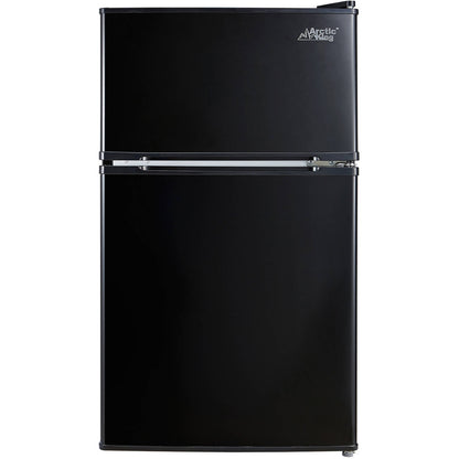 Arctic King 3.2 Cu ft Two Door Mini Fridge with Freezer, Stainless Steel, E-Star