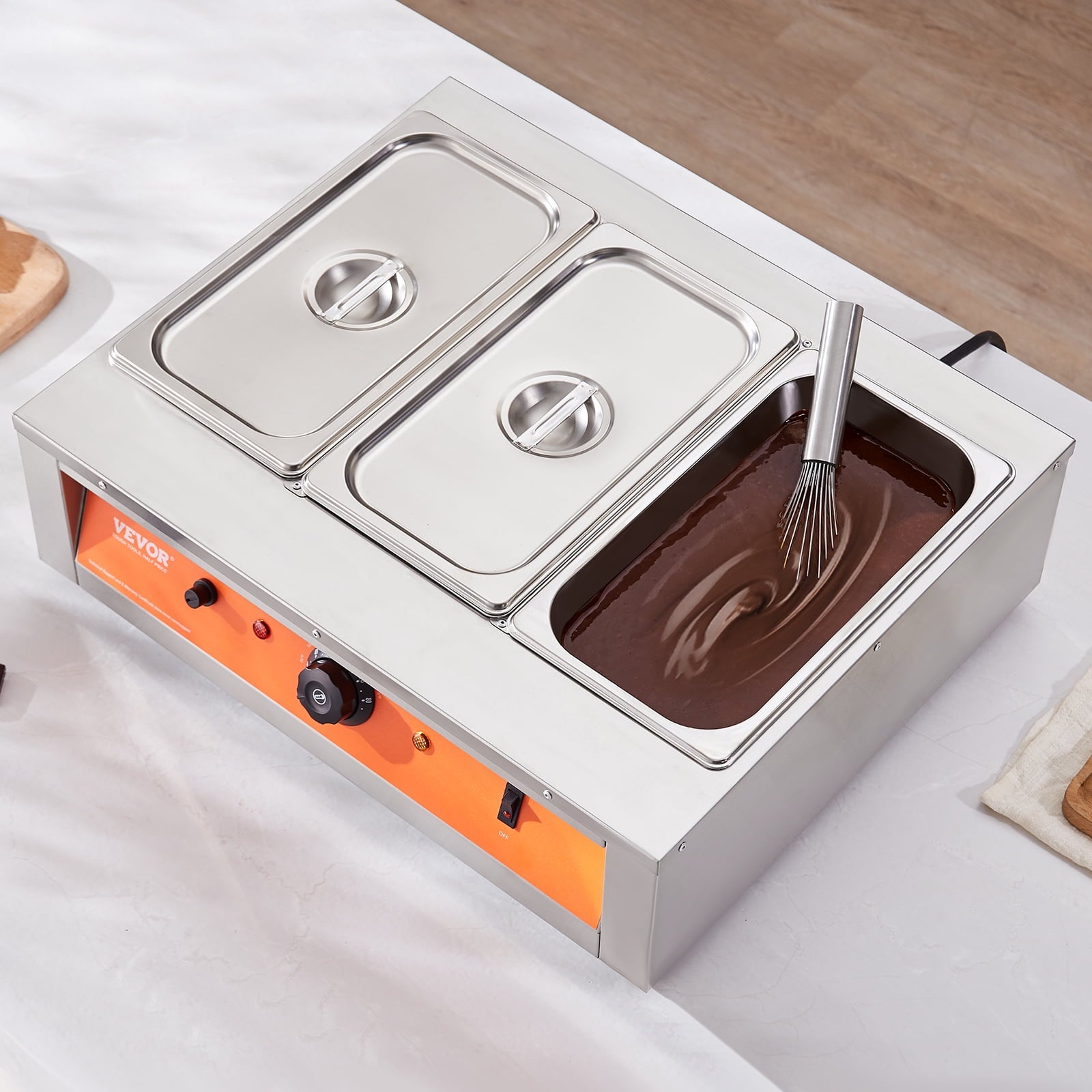 BENTISM Chocolate Tempering Machine Chocolate Melting Pot 26.5 Lbs 3 Tanks