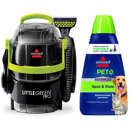 BISSELL Little Green Pro Portable Carpet Cleaner, 2505 & BISSELL Pet Stain Odor Remover, 32 Fluid Ounce 74R7V