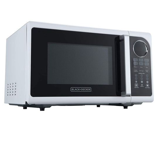BLACK+DECKER EM925ACP-P1 0.9 Cu. Ft. Microwave With Pull Handle, White