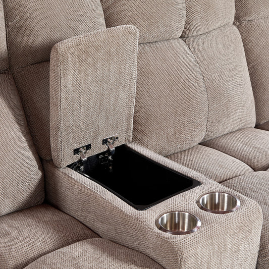 Dovelina Home Classic Power Recliner with Soft Fabric,Cream