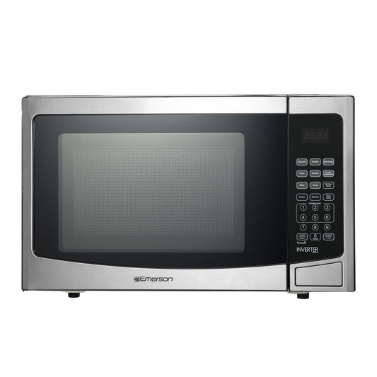 Emerson 1.2 Cu Ft, 1000W Stainless Steel Countertop Microwave Oven with Inverter Technology, Touch Control, MWI1212SS