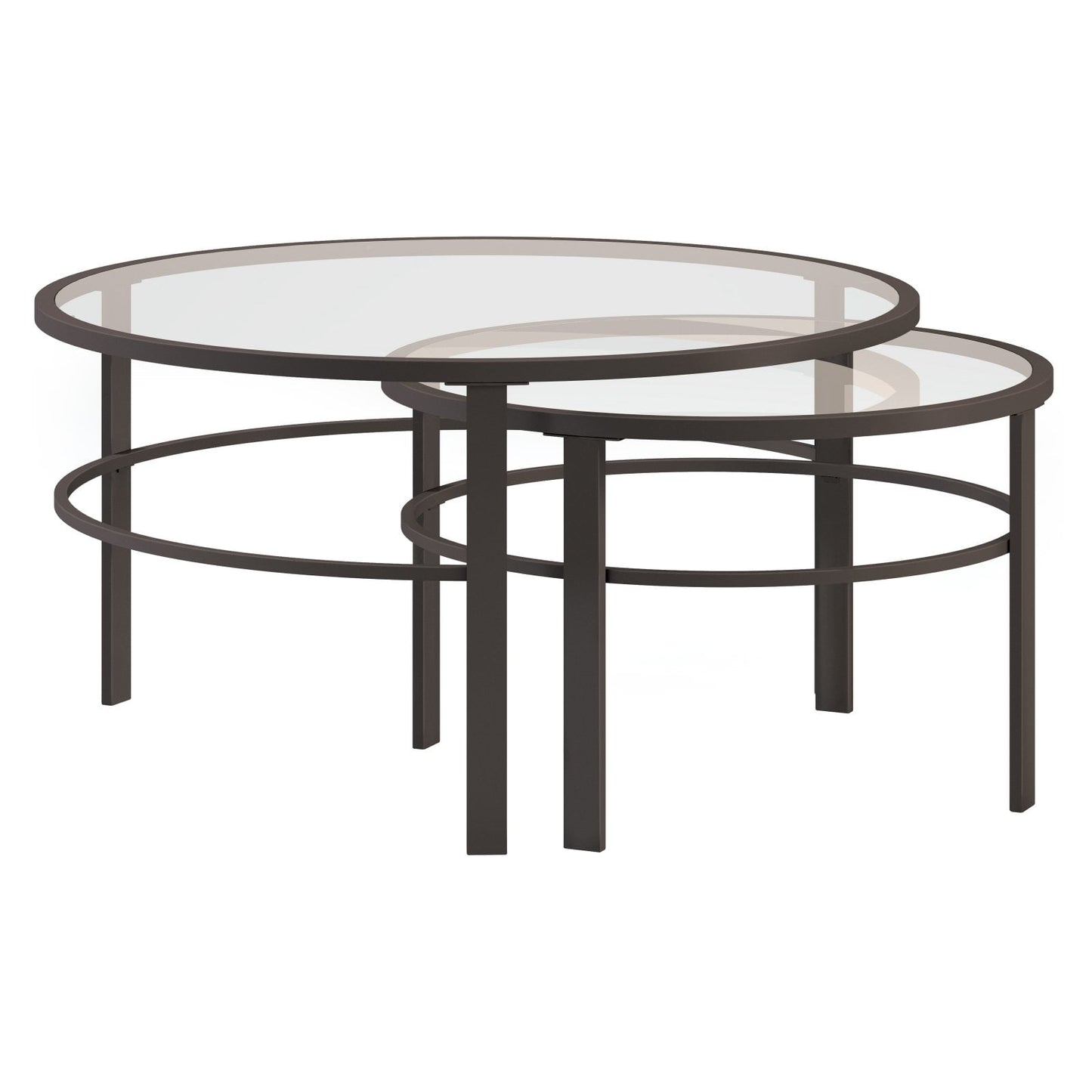 Evelyn&Zoe Gaia Round Nested Coffee Table, Blackened Bronze