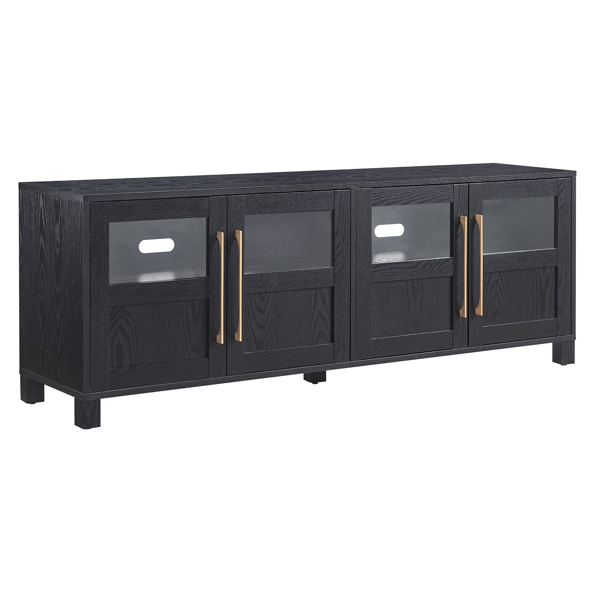Evelyn&Zoe Holbrook Rectangular TV Stand for TV's up to 75", Black Grain