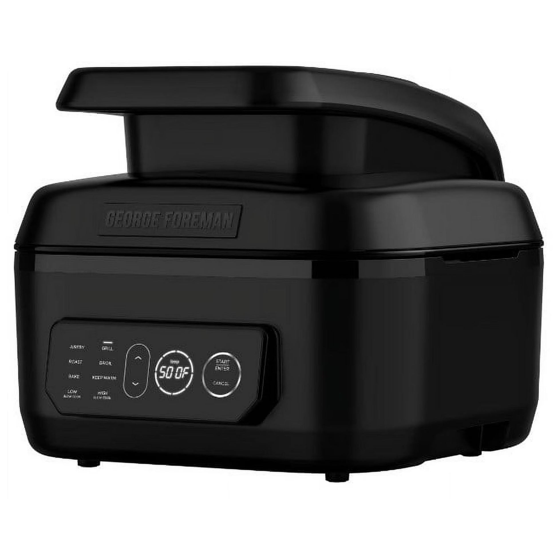 George Foreman 7-Serving 6 Qt Electric Indoor Grill and Air Fryer, 7-in-1 Functionality, Black
