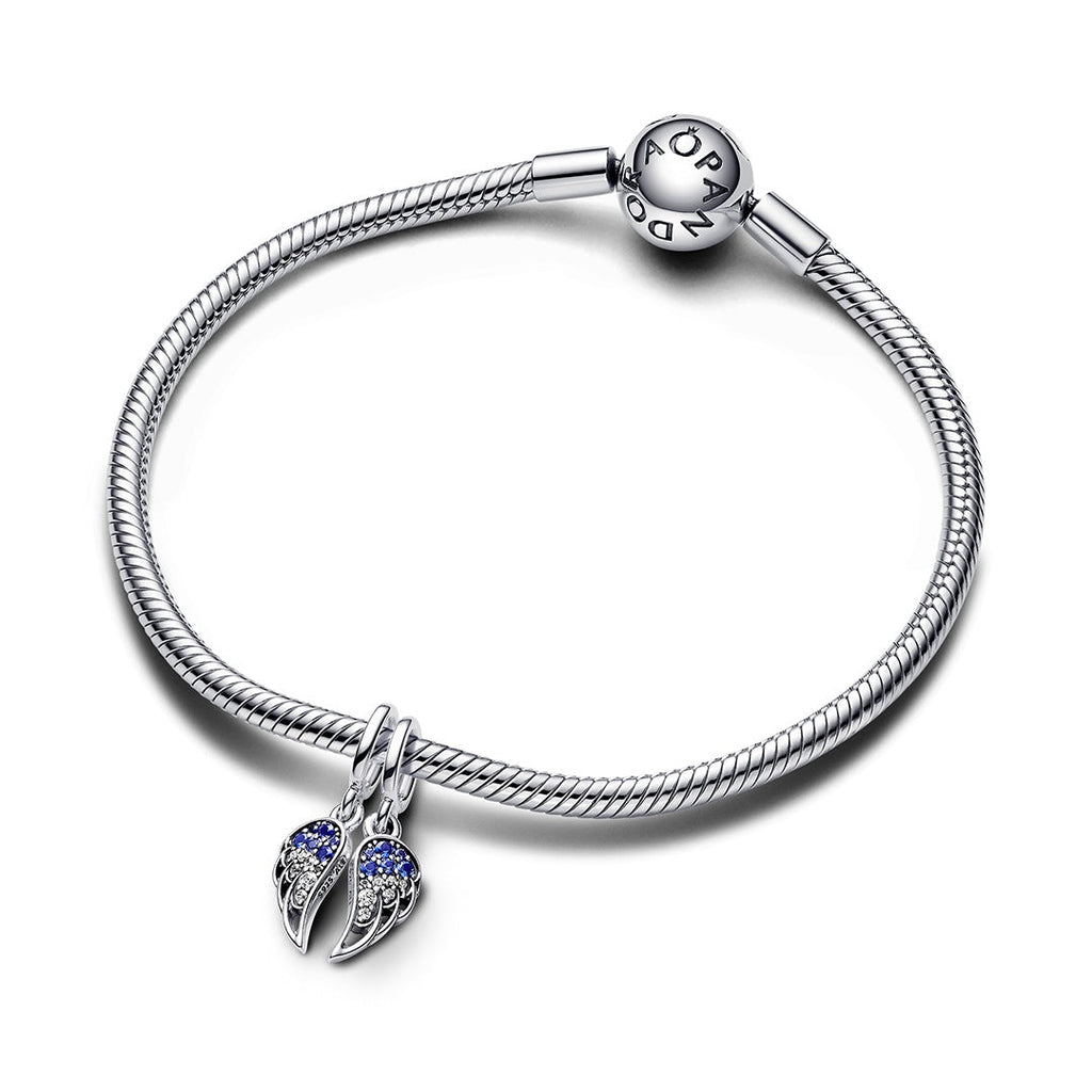 Sparkling Splitable Angel Wings Dangle Charm