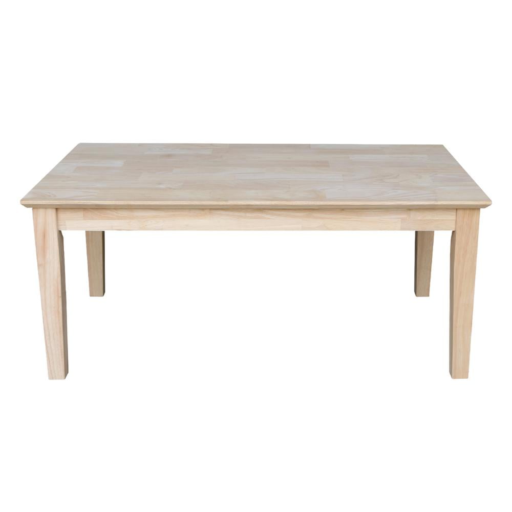 International Concepts Whitewood Tall Shaker Unfinished Coffee Table
