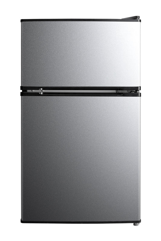 Mainstays 3.2 Cu. ft. 2-Door Refrigerator with Freezer, Stainless Steel Look