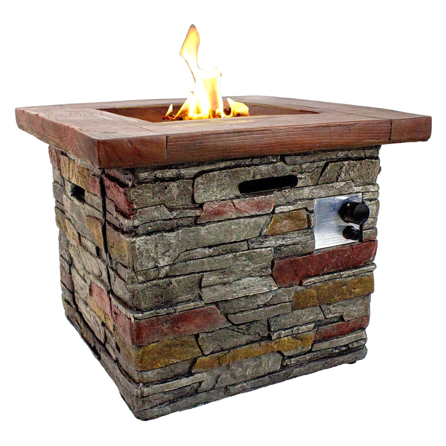 Northlight 30.25" Classic Stone Square Gas Fire Pit